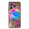For Realme Narzo N61 Phone Case N 61 Coque Flowers Black Silicone Soft Back Cover For Realme Note 60 Case Note60 Funda Bags Capa