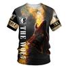 Roaring Lion King Graphic Short Sleeve T-Shirt, Stylish Casual Print Tee