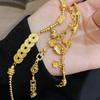 24K Gold-Plated Gourd Bracelet: New Chinese Style Retro Bangle, Light Luxury High-End Jewelry for Women