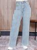 Plus Size European & American Denim Wide-Leg Pants