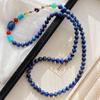 Collana Catena Maglione Lapis Lazuli Naturale di Alta Qualità Catena per Clavicola