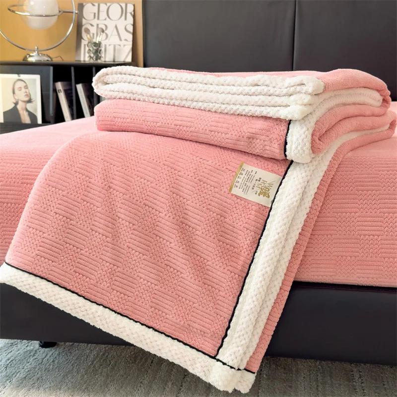 Geschnitzte Samtdecke Herbst Winter Warm Sofa Decke Weich Bequem Wärme Bettdecken Überwurf Flauschig Atmungsaktiv Bettwäsche
