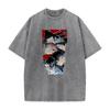 Anime Jujutsu Kaisen Itadori Yuji Fushiguro Megumi Print T-shirt Men Casual Tshirts Vintage Washed Tee Harajuku Cotton T Shirt
