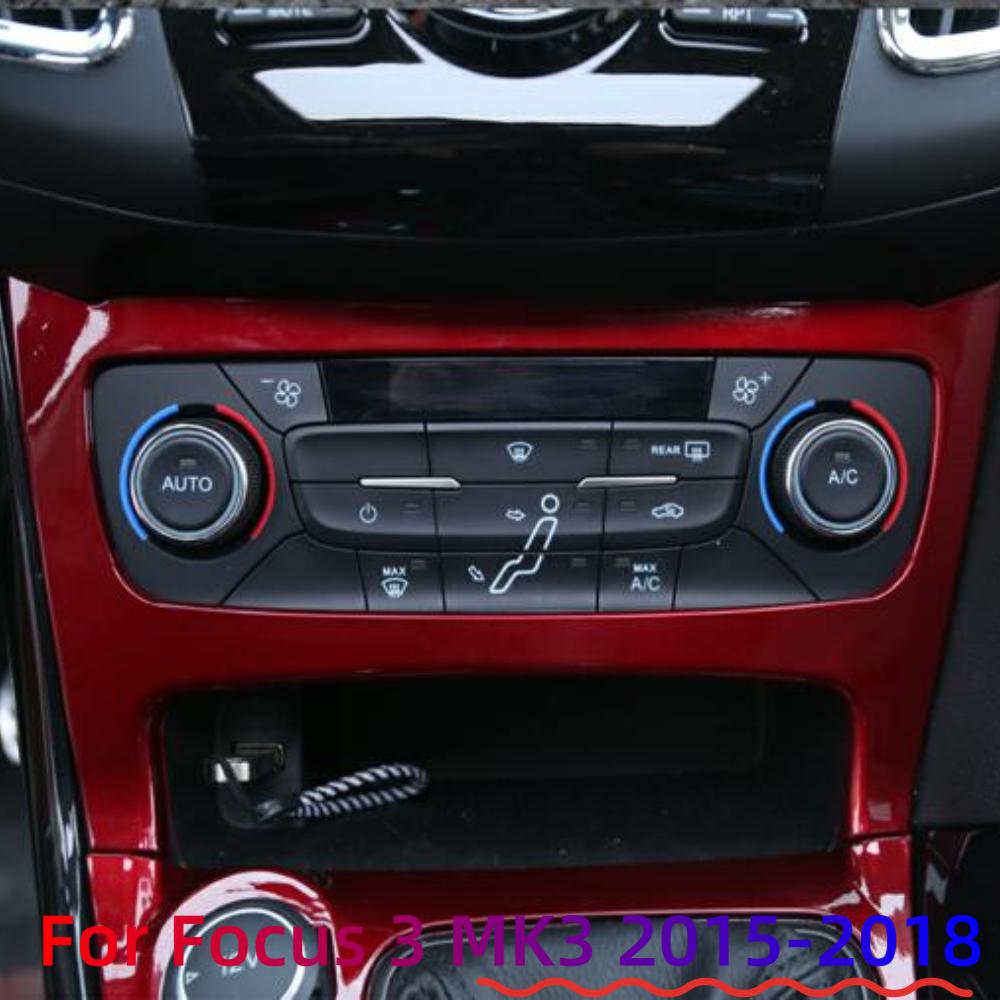 Autocollant de Panneau de Climatisation de Console Centrale de Voiture pour Ford Focus 3 MK3 2015 - 2018 Cache de Décoration Garniture Accessoires Interrupteur AC