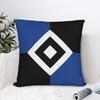 Karomuster HSV Hamburger Sportverein Quadratische Kissenbezüge Fußballverein Kissenbezug Kreativer Reißverschluss-Kissenbezug für Zuhause 45*45cm