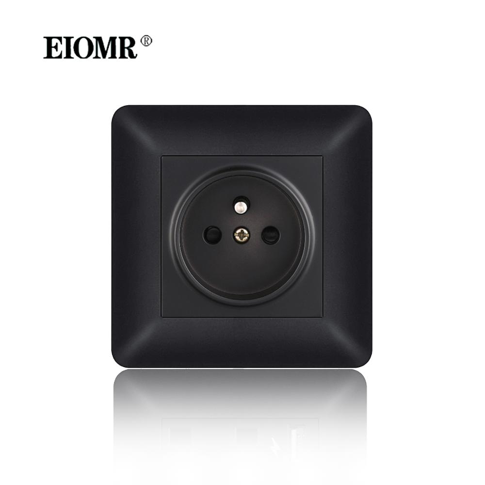 EIOMR France Standards Grounded Wall Socket 16A 250V with USB and Type-C Port Quality Curved Flame Retardant Panel Power Socket
