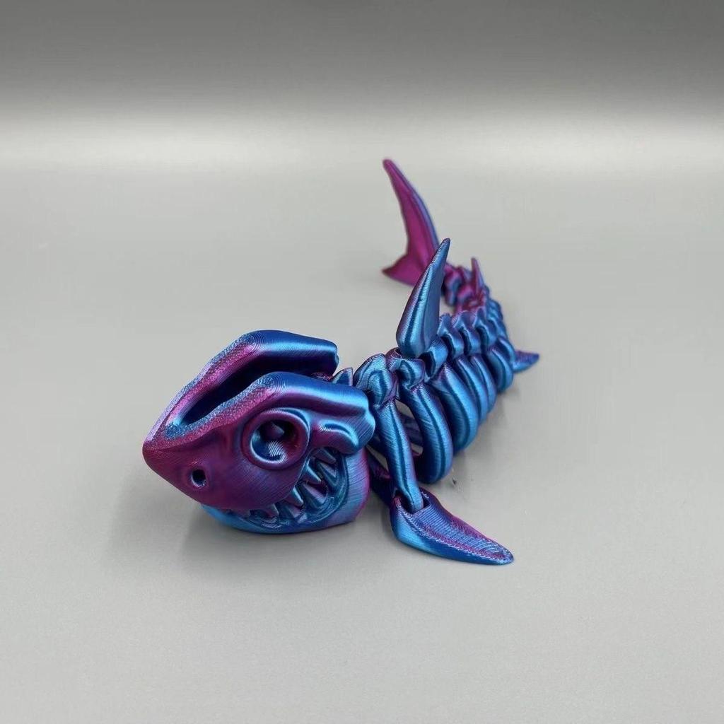 3D Printed Movable Joint Shark Toy - Creative Gift for Kids