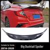 Compatible Rear Spoiler for 2016-2020 Tenth Gen Civic R-Style, Large Ducktail Wing, No-Drill Required