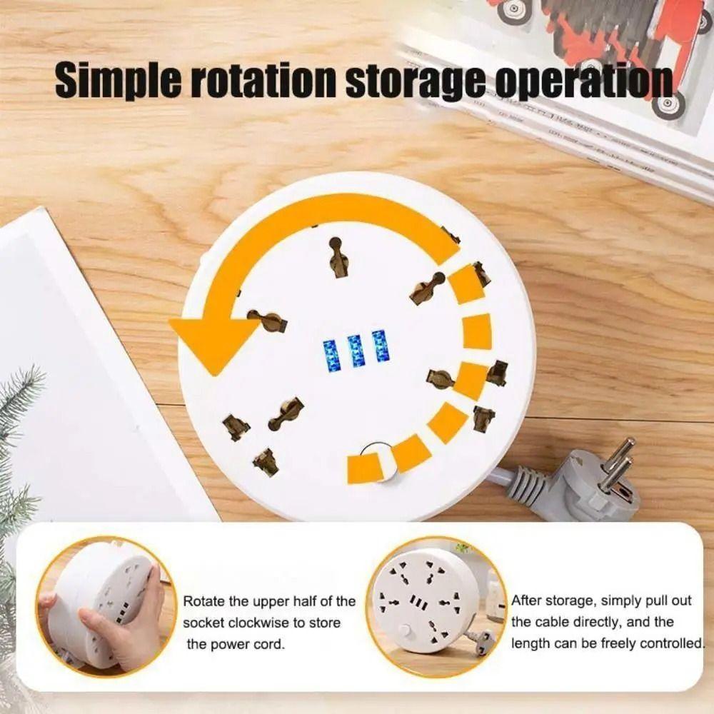 Flexibility Multi Outlet Power Strip Socket Circular Extension Cord Socket  Electric Accessories