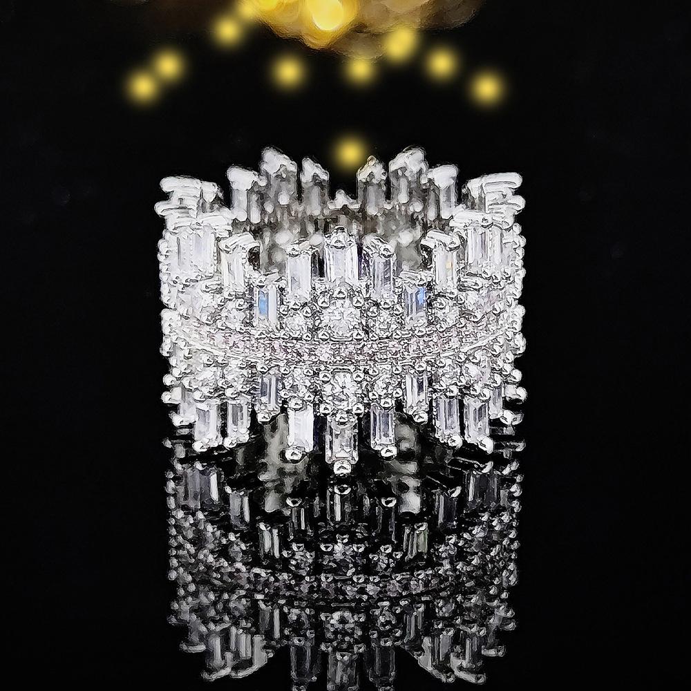 Dai Xi Unregelmäßiger Mikro-Pavé Zirkonia Ring - Luxus Europäischer/Amerikanischer Damenschmuck R6511