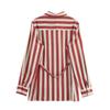 Za Autumn New Arrivals Women's Clothing Zr European and American Style Fashionable Versatile Casual Daily Striped Waist-Tightening Long-Sleeve Shirt