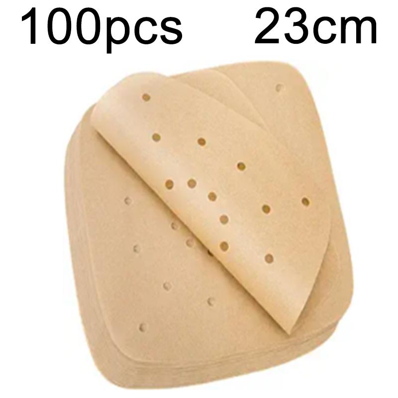 50-300Pcs 23CM Air Fryer Disposable Baking Paper Oven Paper Square 5’5 L Air Frying Paper Air Fryer Paper 23x23 Air Fryer Paper