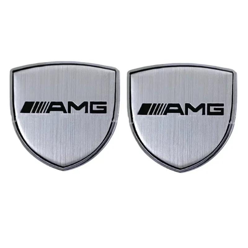 Jbfd2 2pcs Is Suitable for Mercedes-Benz AMG Badge W204 W213 W212 W205 W211 W176 C300 3D Stereo Metal Window Logo Decorative Sticker.