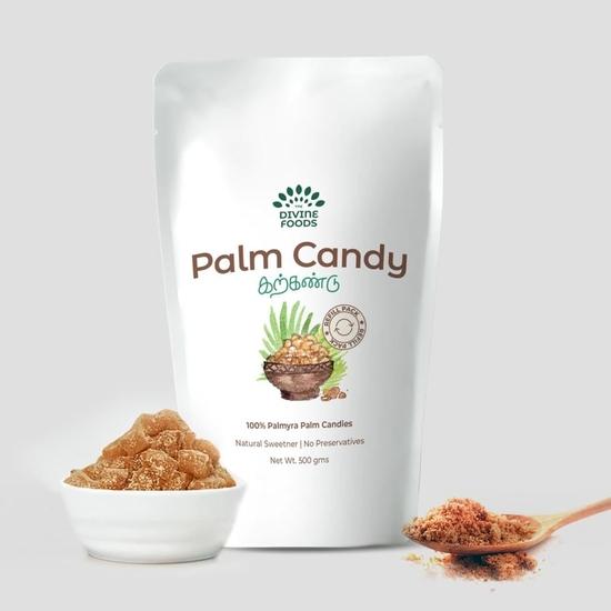 The Divine Foods | Bio palmový cukr | Přírodní sladidlo, alternativa cukru| Veganský | Bio | Bez GMO | Panakarkandu (500 GM)