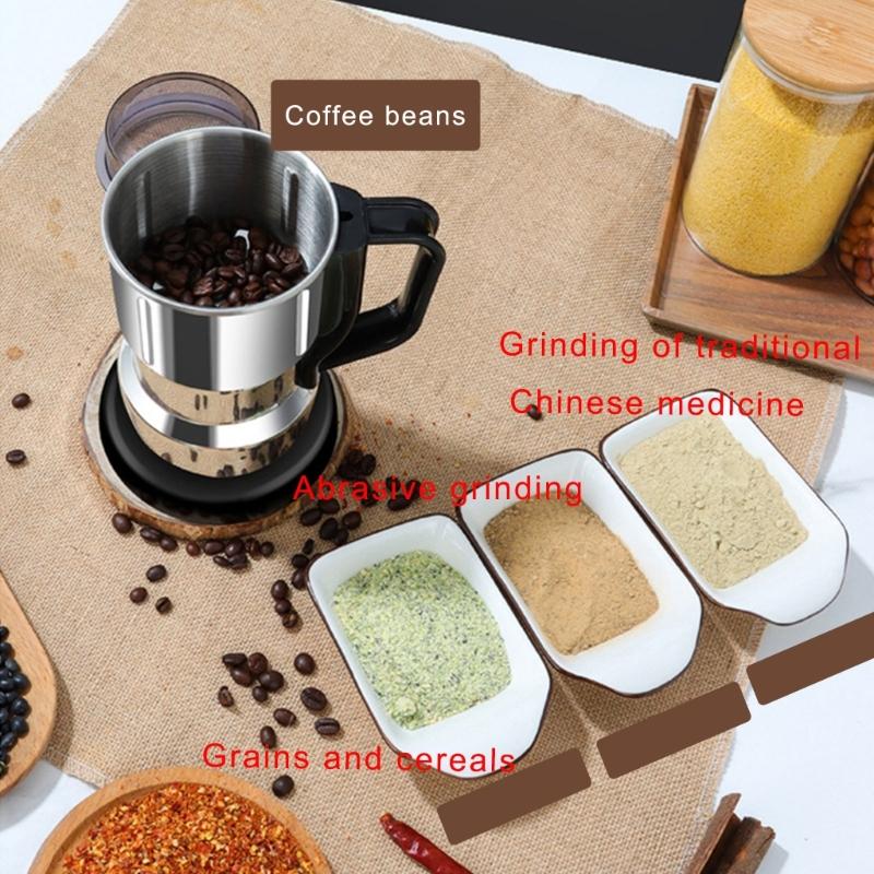 Stainless Steel Blade Coffee Nut Grinder Electric Spices Grinding Machine with Portable Handle Kitchen Accessories
