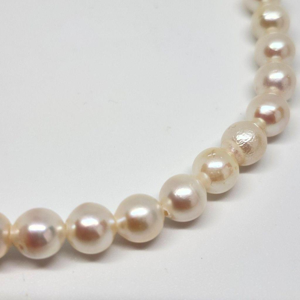 Used Genuine Pearl Necklace Necklace Perl School Mama Ladies Accessories White Silver Metal Fittings Real White