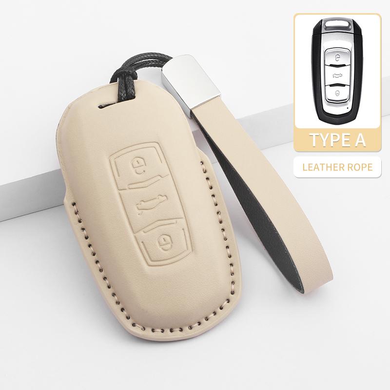Interior Mouldings Leather Car Key Case Cover Protector Shell Fob Accessories  For Geely Coolray X6 X7 EX7 Geometry C Emgrand Gl