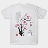 Men Black Print T-shirt Super Large TShirtSpirits Sumi E No-Cut Transfer Paper Print Cotton Tshirt