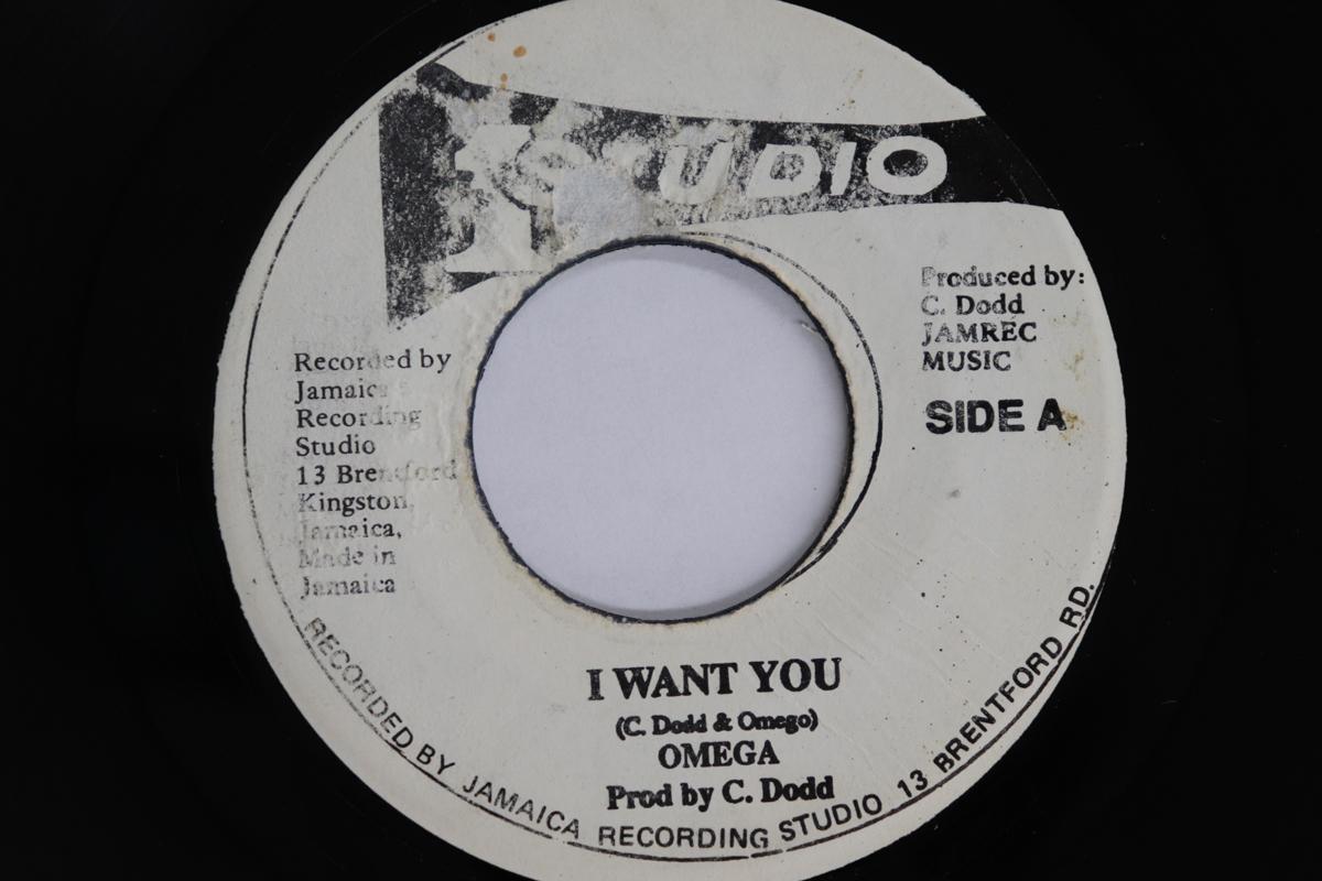 

7-дюймовая пластинка OMEGA - I Want You NONE STUDIO ONE Ямайский Регги, Ска и Даб Б/У