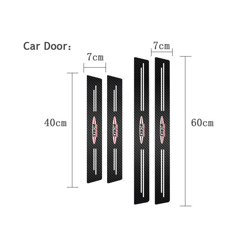 Carbon Fibre Car Threshold Stickers For BMW Mini Cooper One JCW WORKS F55 F56 F57 Car Door Trunk Decorative Sticker Car Styling Qclyn77