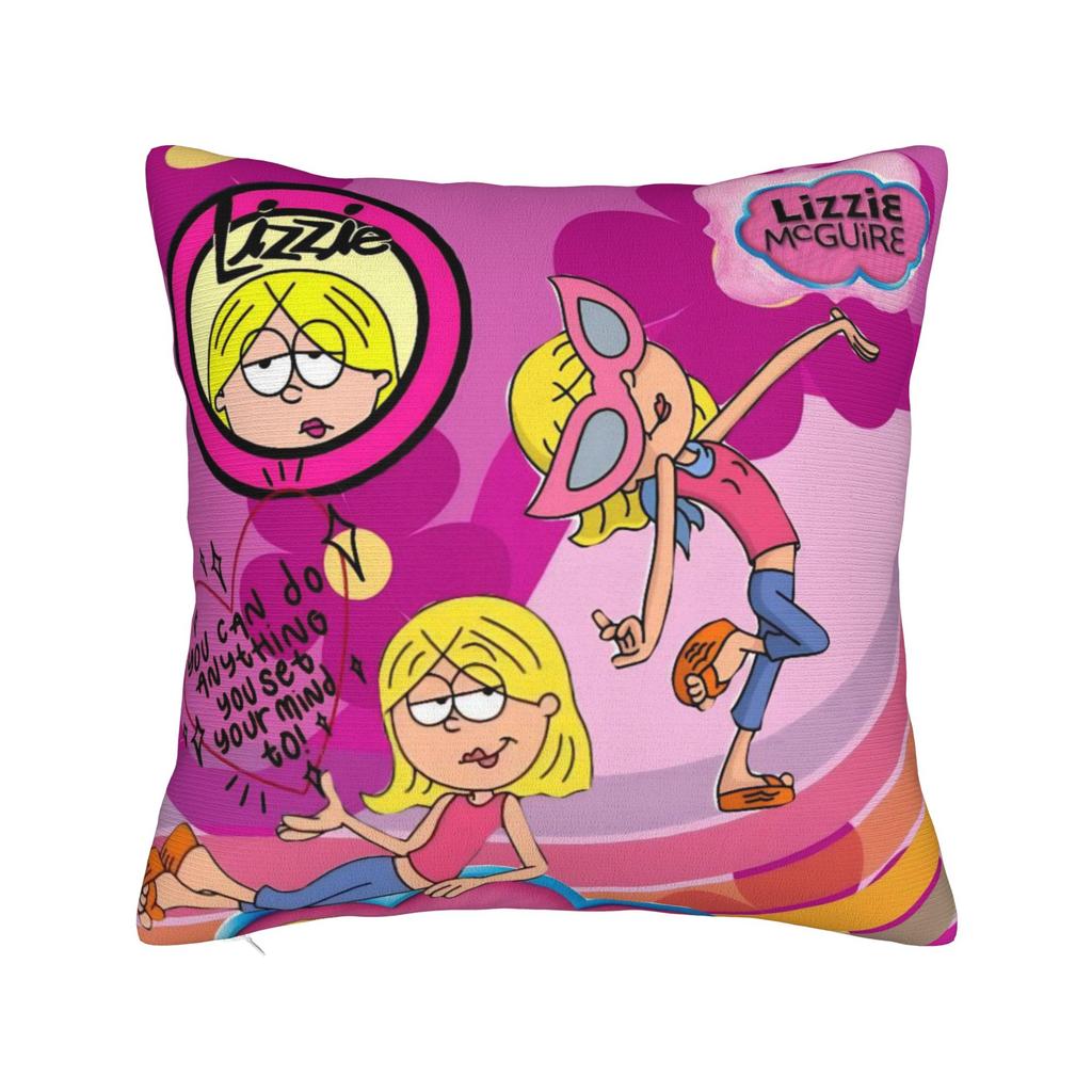 Lizzies Cartoon McGuires Square Pillow Case Cushion Cover Custom Zippered Decorative Pillowcase for Car 45x45cm
