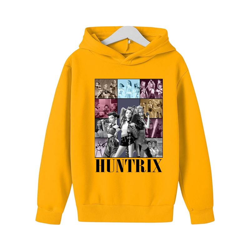 Autumn Kids Long Sleeve K-Pop Demon Hunters Hoodie, Soft Fleece Sweatshirt, Warm Casual Outerwear for Boys and Girls