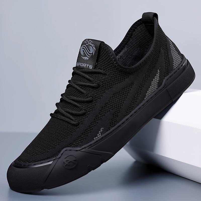 

Spring Summer New Shoes for Men Knit Casual Shoes Breathable Flat Skateboard Youth Slip-on Sneaker 44