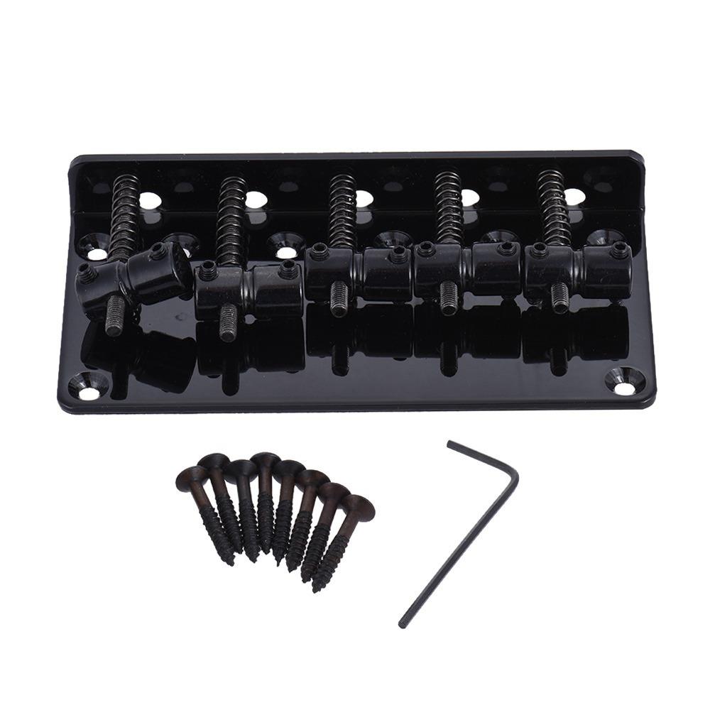 Black Electric Bass Bridge Metal 5 String Bridge Set 5 String Bass Bridge For Electric Bass Guitar