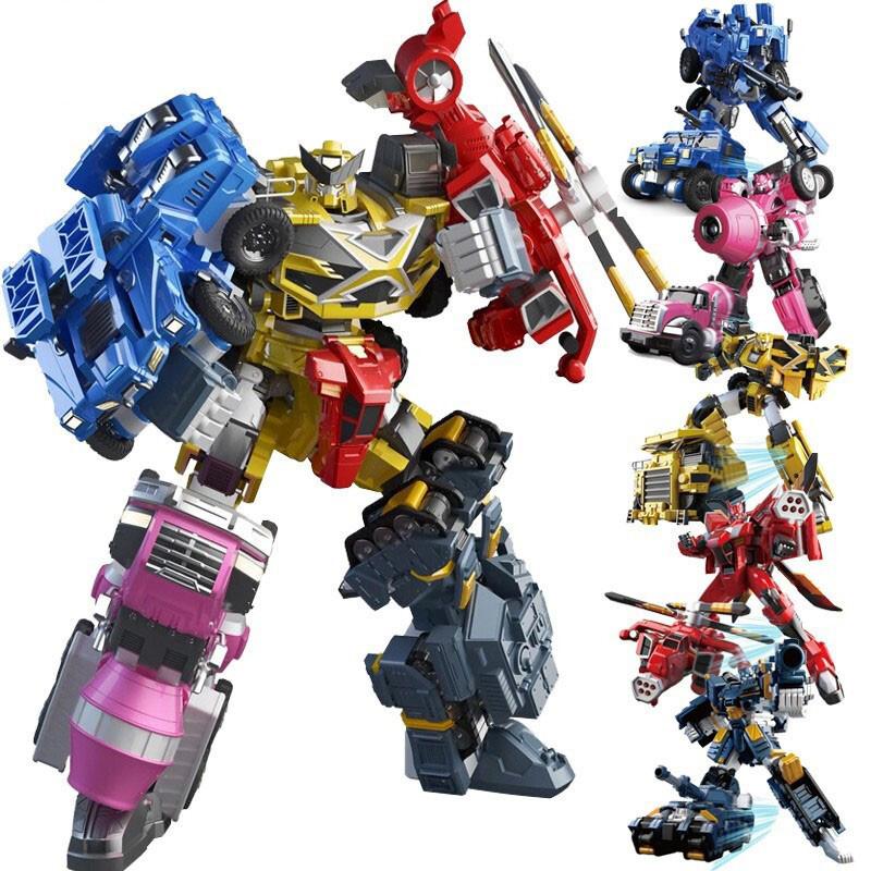 5 IN 1/4 IN 1 Mini Force Transforming Robot to Car Toys Action Figures MiniForce X Simulation Airplane Transformation Car toy