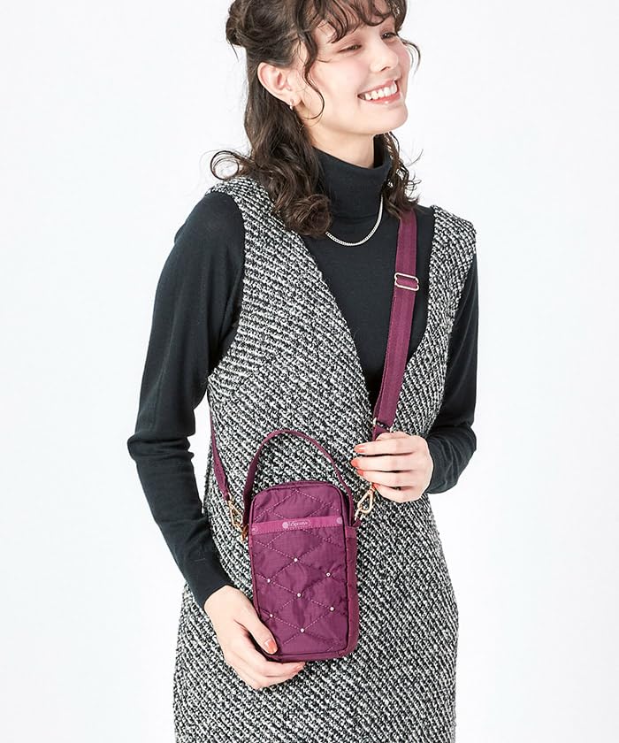 TH MINI CROSSBODY1320Wine Quilt Studs