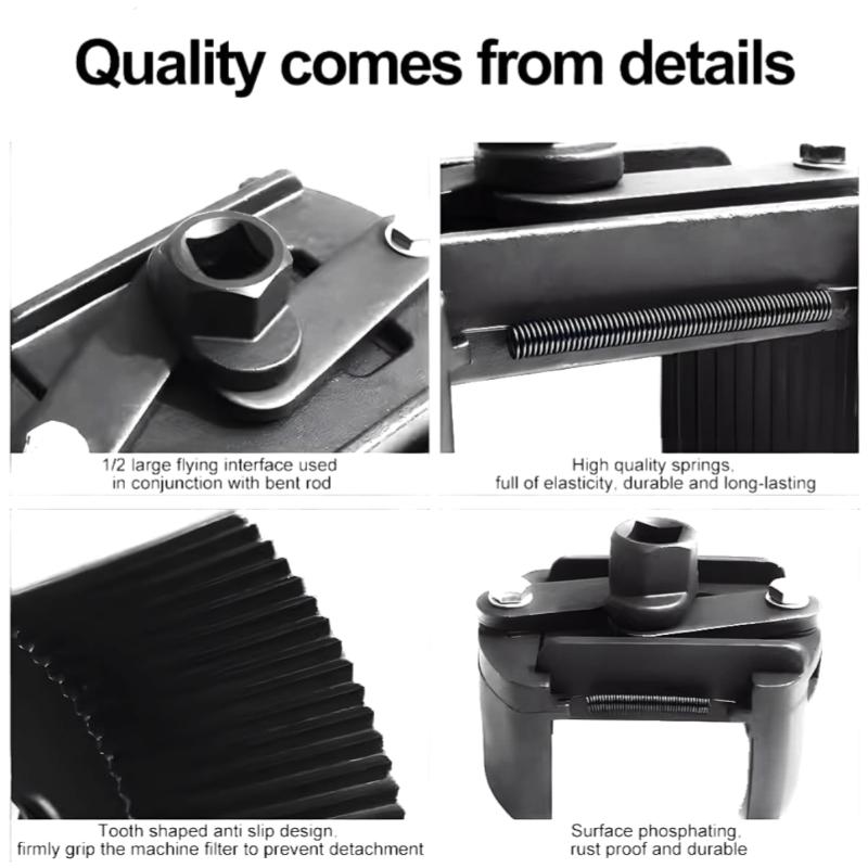 60-80/80-105/105Adjustable Two-Jaws Oil Filter Wrench Filter Filter Wrenches Remover Steel Fuel Cast Two-Claw Disassembly Tools