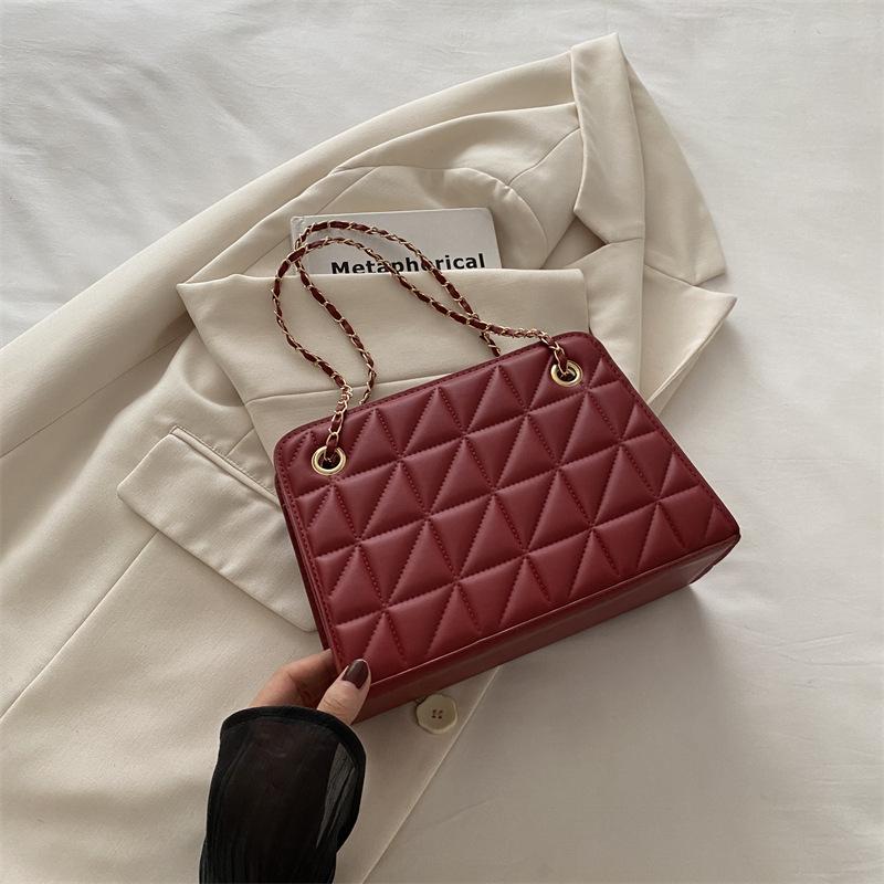 Rhombus chain bag women's 2025 new trendy fashion versatile niche ins shoulder messenger bag small square bag