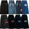 ZYLLO Moda Gótica Harajuku Y2K Calças Jeans Largas Bordadas Vintage Jeans de Alta Qualidade Masculino Feminino Hip Hop Streetwear Casual Calças Jeans de Perna Larga