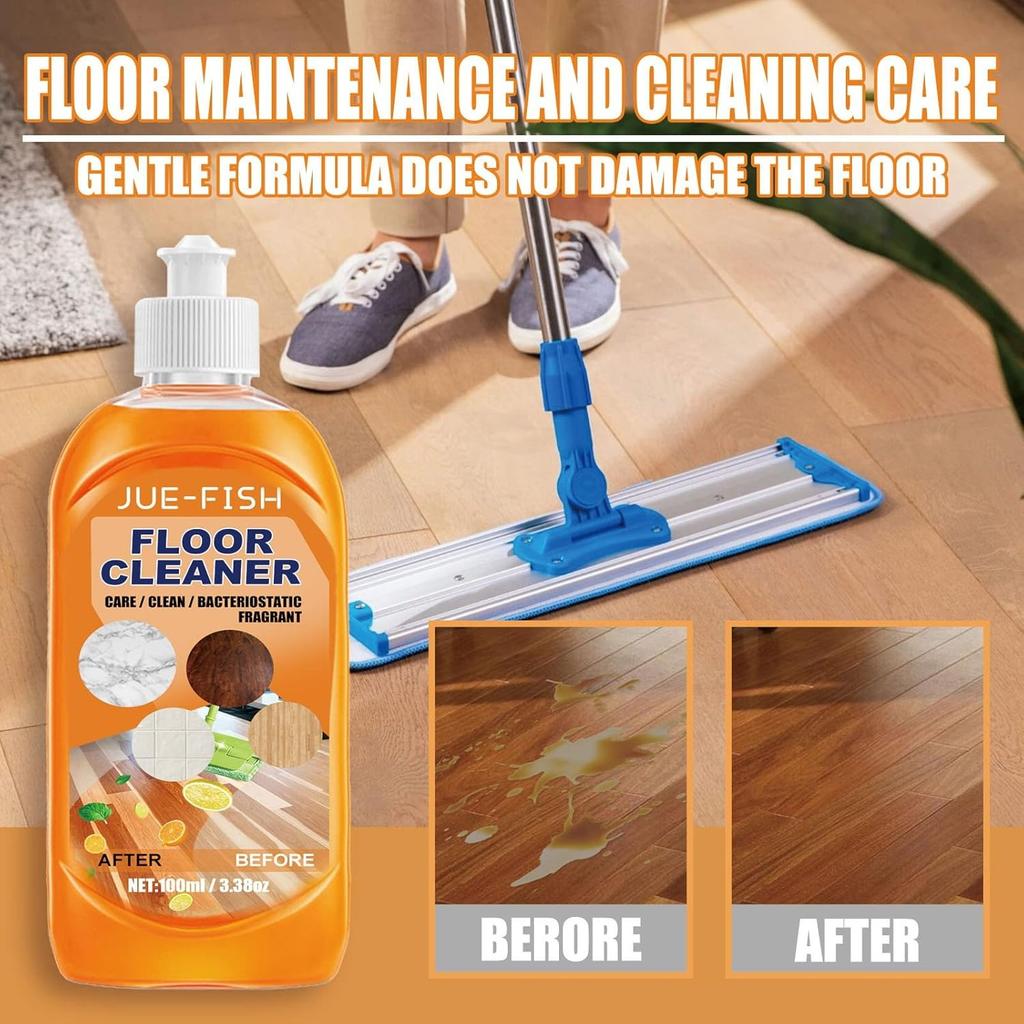 Jue-Fish Floor Cleaner, Powerful Decontamination Floor Cleaner, Orange Floor Cleaner, Multipurpose Floor Cleaner Liquid for Wood Floor, Ceramic Tile