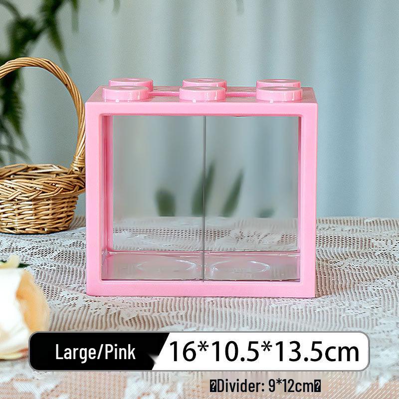 Transparent Desktop Aquarium: Fighting Fish, Jellyfish, Goldfish Tank with Street Stall Stand Design