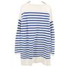 ORCIVAL Made in France Long sleeve Boat neck one piece White x blue Women Used