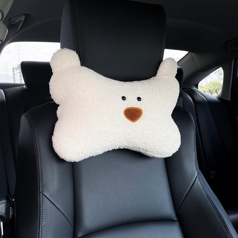 Cute Bear Headrest Neck Pillow for Car Seat Interior Support.