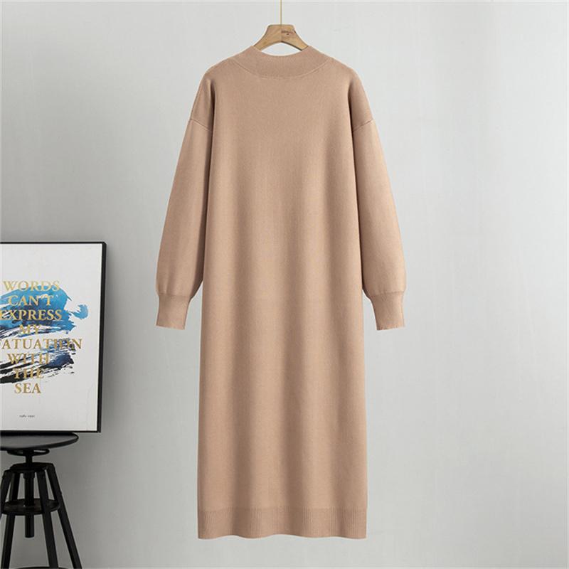 Lazy style loose woolen dress, women's autumn new style interior knit dress
