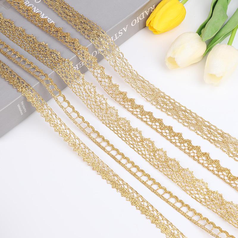 5/10Yard Gold Silver Lace Net Trim Ribbon Curve Lace Fabric Sewing Centipede Braided Lace Wedding DIY Clothes Craft Accessories