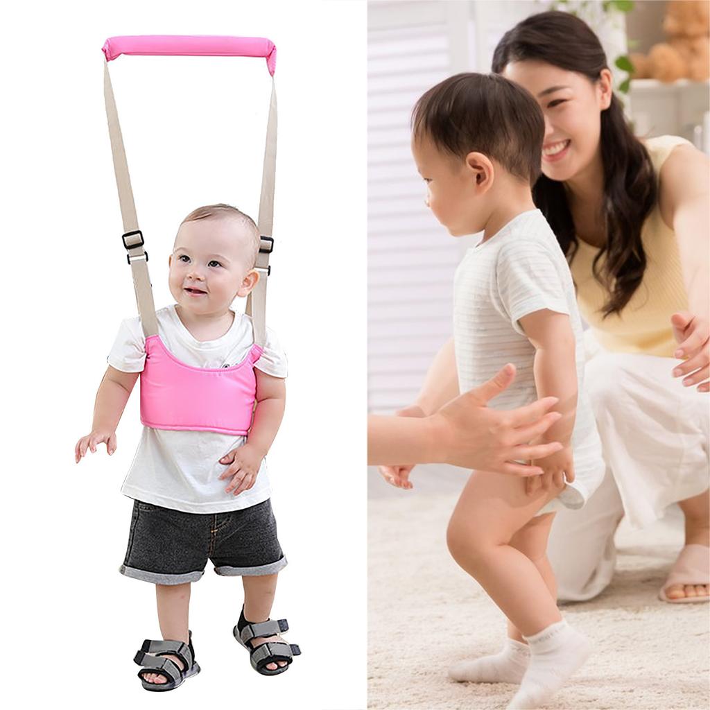 Baby Walking Harness Handheld Adjustable Prevent Lost Absorbent Soft Breathable Toddler Infant Walking Harness Pink