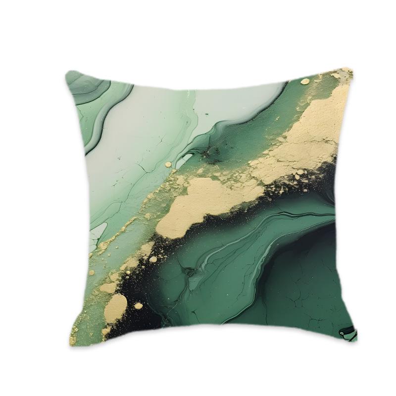 Green Marble Gilded Soft Backrest Cushion for Home & Car