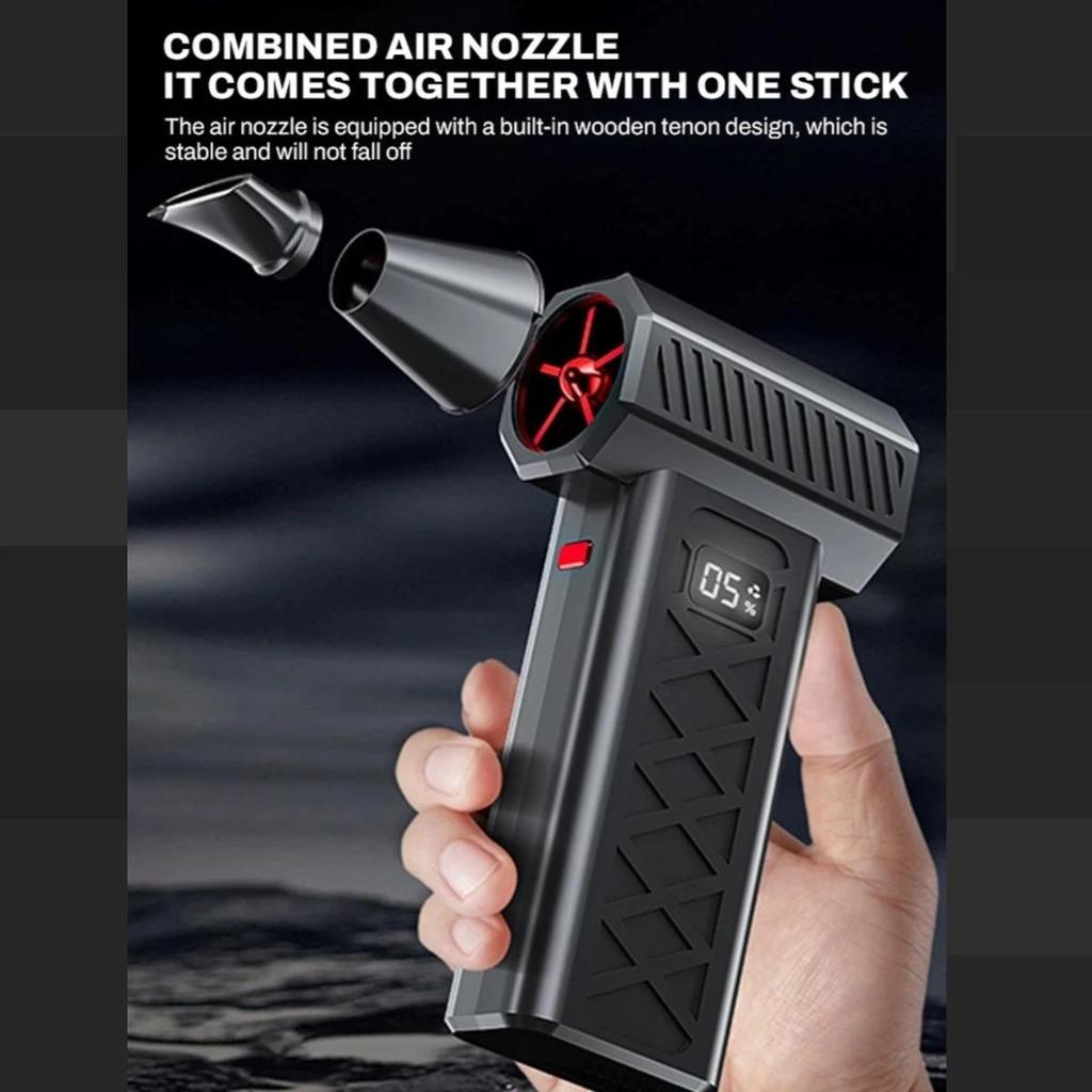 New Turbo Jet Fan Electric Air Duster Adjustable Wind Speed Turbo Violent Blower Rechargeable with Light Car Cleaning Car Computer Cleaning Tool