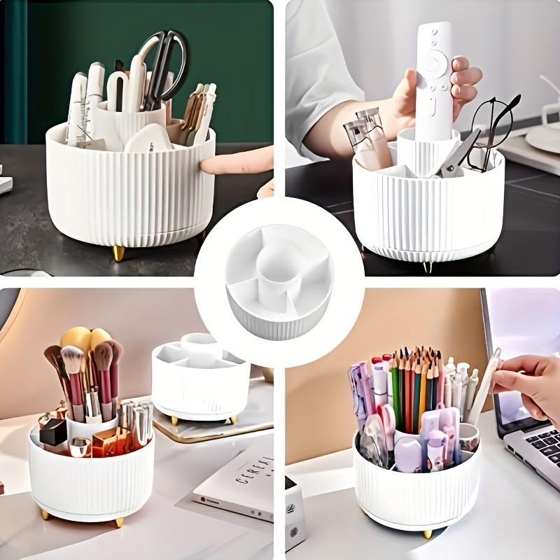 Rotating Makeup Organizer, 360 Degree Swivel, Minimalist Design, High Gloss ABS Plastic, Great for Bedroom, Dresser, Bathroom Storage