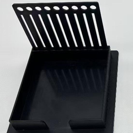Sticky Note Holder with Stencil Plastic Post Note Dispenser Self-Sticky Note Pads Organizer with Line Drawing Template for Office Home