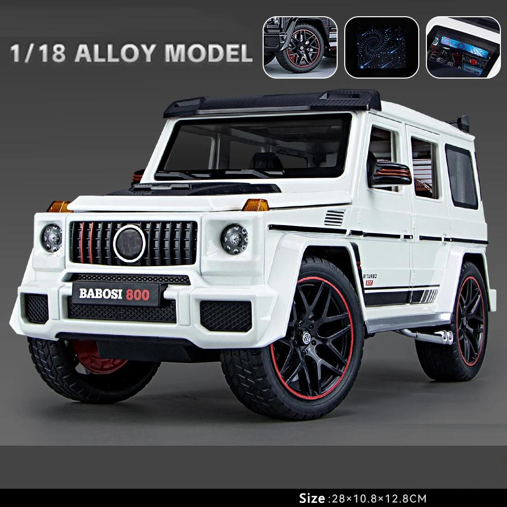 New 1:18 Benz G800 Alloy Car Model Simulation Sound And Light Pull Back Toy Car Off-Road Suv Toy Boy Collection Decoration Gift