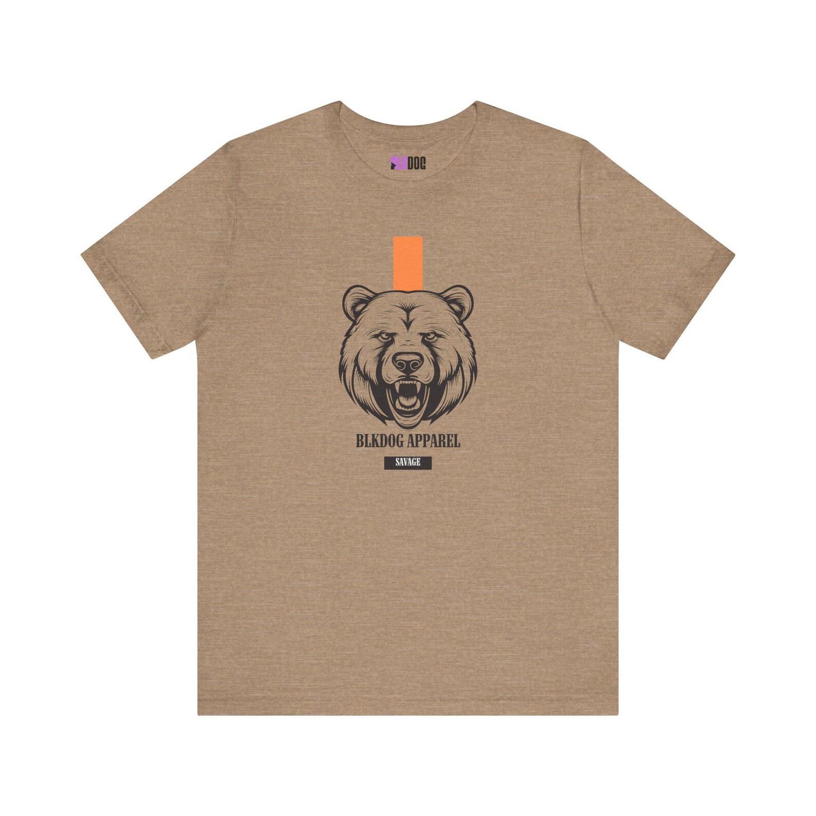 Savage Bear Unisex T-Shirt, Bear Face Graphic Tee, Animal Lover Shirt, BLKDOG Apparel Gift, Men Women Clothing XL