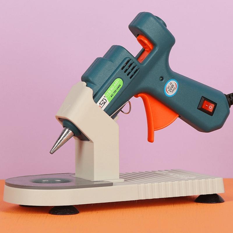 1pc Hot Glue Gun Stand Holder - Plastic Melt Glue Gun Base Bracket with Storage Box - DIY Craft Tool Organizer for Home Maintenance