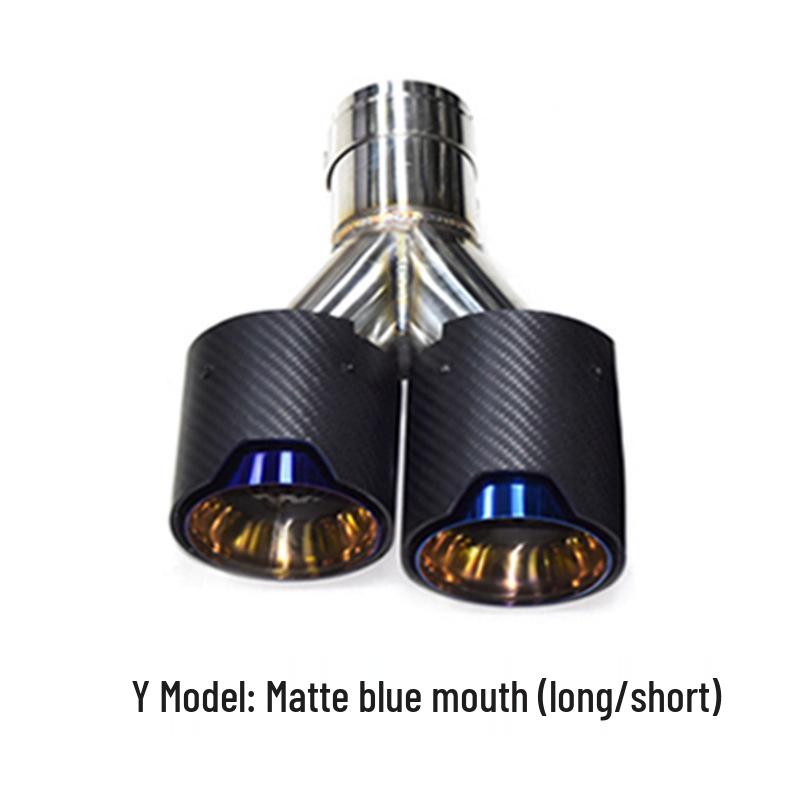 BMW MP Carbon Fiber Exhaust Tip: Single To Dual 4-Pipe Conversion, Stainless Steel Titanium Black M Tail Nozzle.