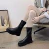 Elastic knee high boots women's autumn and winter new small knight boots thin boots thick heel long boots