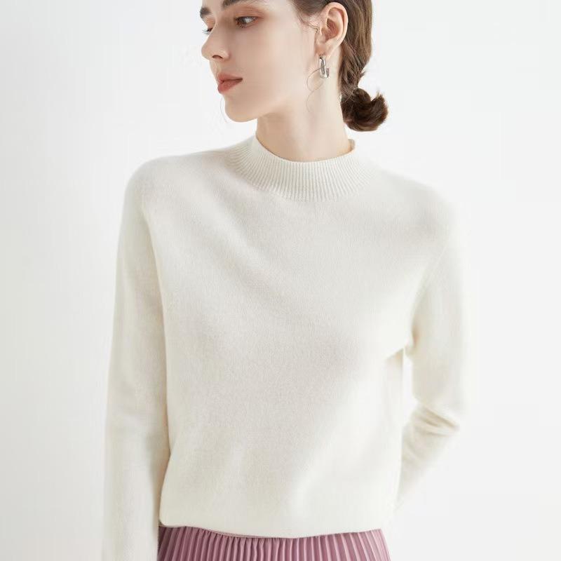 Women S Seamless Half Turtleneck 100 Wool Long Sleeve Knit Base Layer Sweater